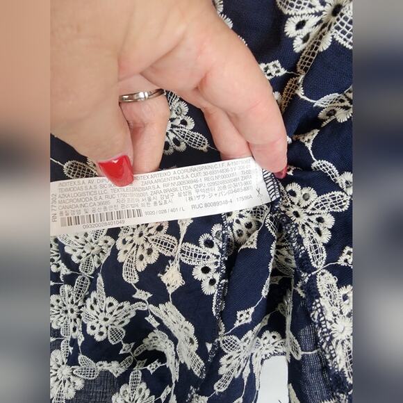 ZARA Top Off The Shoulder Cropped Embroidered WOMENS L Coastal boho  beachy - Picture 7 of 9